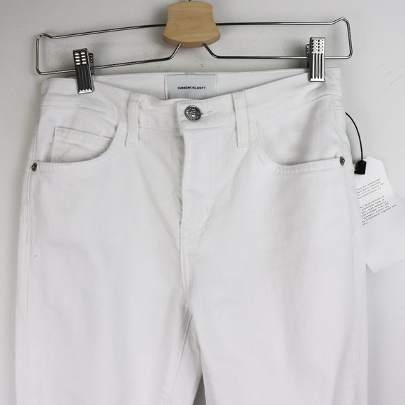 NWT Current Elliott High Waist Stiletto Jeans Distressed 2 Year Destroy White 24 - Picture 6 of 9